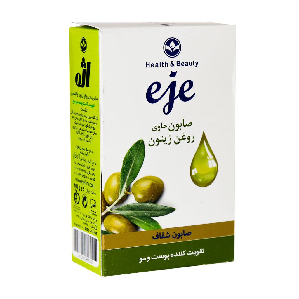 Eje-Olive-Glycerin-Soap-100-g.jpg خرید آنلاین دارو و مکملهای دارویی با ارسال سریع - صابون روغن زیتون اژه تقویت کننده پوست و مو 100 گرم