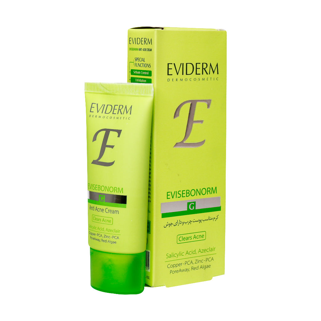 Eviderm-Evisebonorm-Anti-Acne-Cream.jpg خرید آنلاین دارو و مکملهای دارویی با ارسال سریع - کرم مناسب پوست چرب و دارای جوش اویدرم 40 میلی لیتر