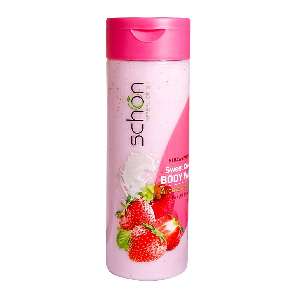 Schon-Strawberry-Milk-Creamy-Body-Wash-300-ml.jpg خرید آنلاین دارو و مکملهای دارویی با ارسال سریع - شامپو بدن کرمی شیر توت فرنگی شون حاوی اسکراب گردو 300 میلی لی