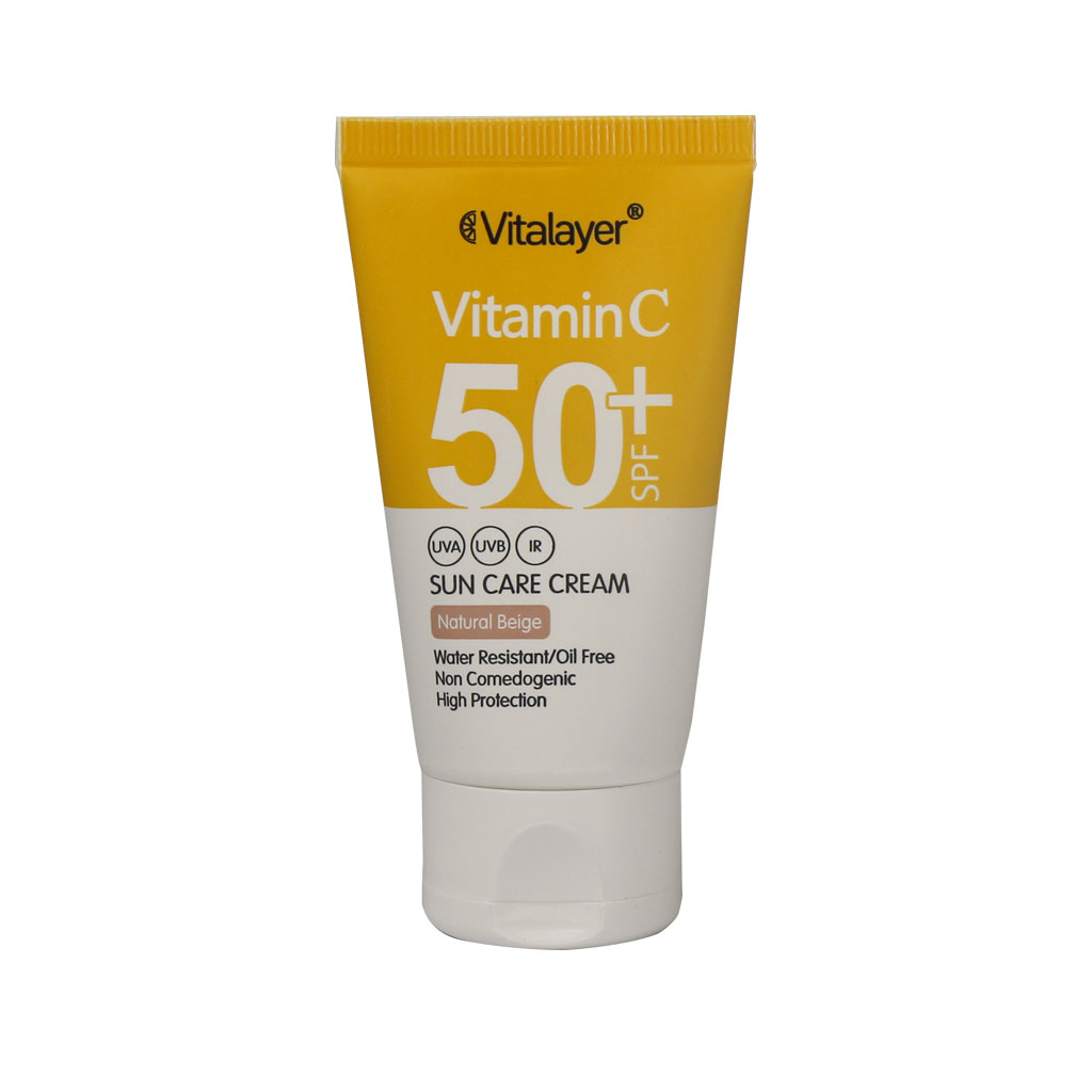 Vitalayer-SPF50-Vitamin-C-Sun-Care-Cream-natural.jpg خرید آنلاین دارو و مکملهای دارویی با ارسال سریع - کرم ضد آفتاب SPF50+ حاوی ویتامین C ویتالیر 40 میلی لیتر